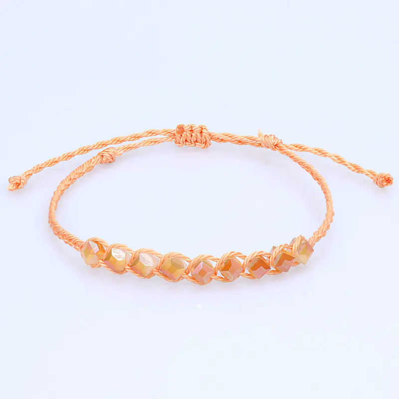 Handmade Cubic Crystal Bead Bracelet