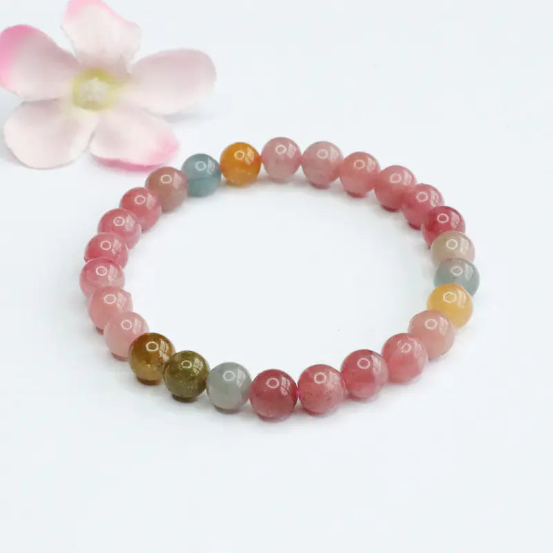 Natural Tourmaline Round Bead Bracelet