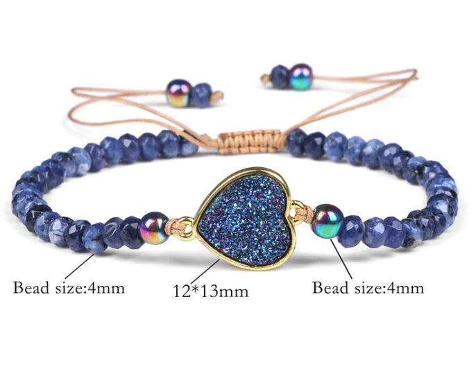 Natural Stone Wheel Bead Bracelet