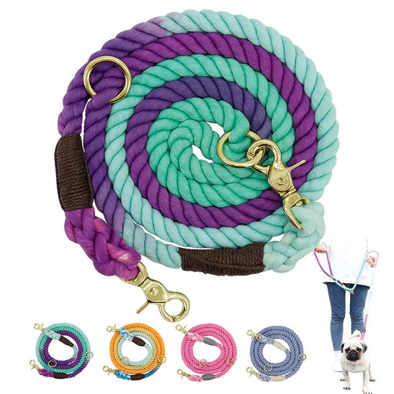 Multi-Color Cotton Long Leash for Pets