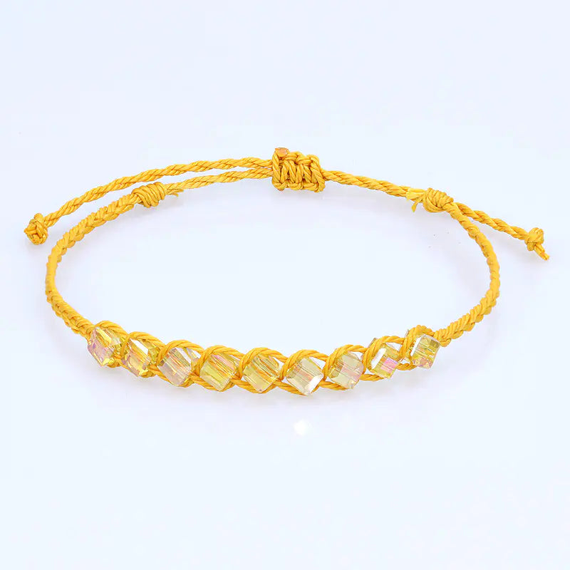 Handmade Cubic Crystal Bead Bracelet
