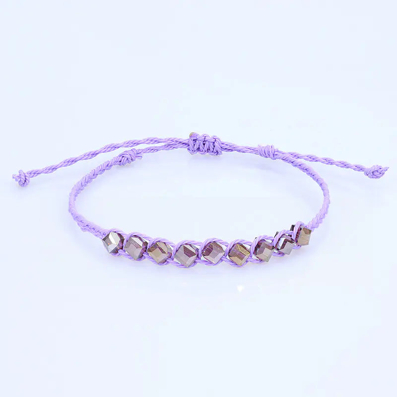 Handmade Cubic Crystal Bead Bracelet