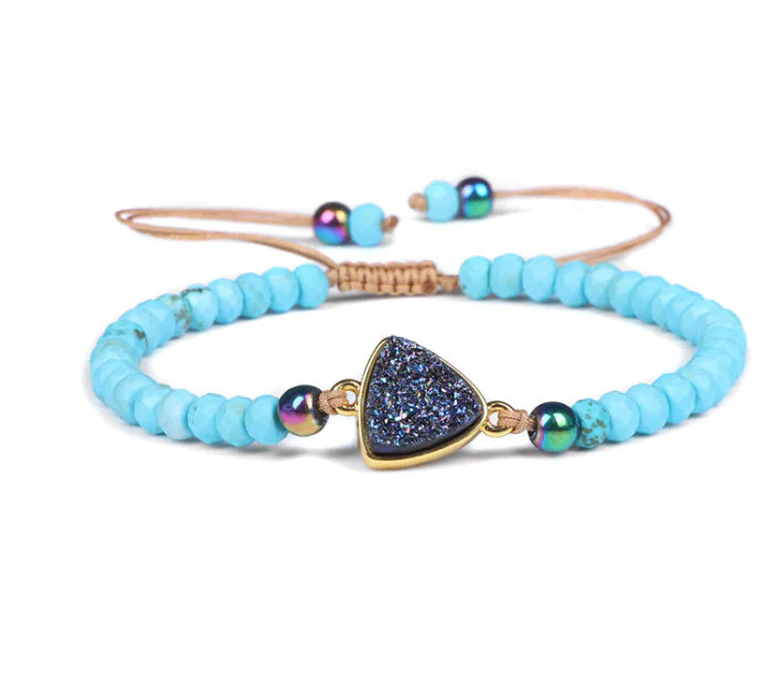 Natural Stone Wheel Bead Bracelet