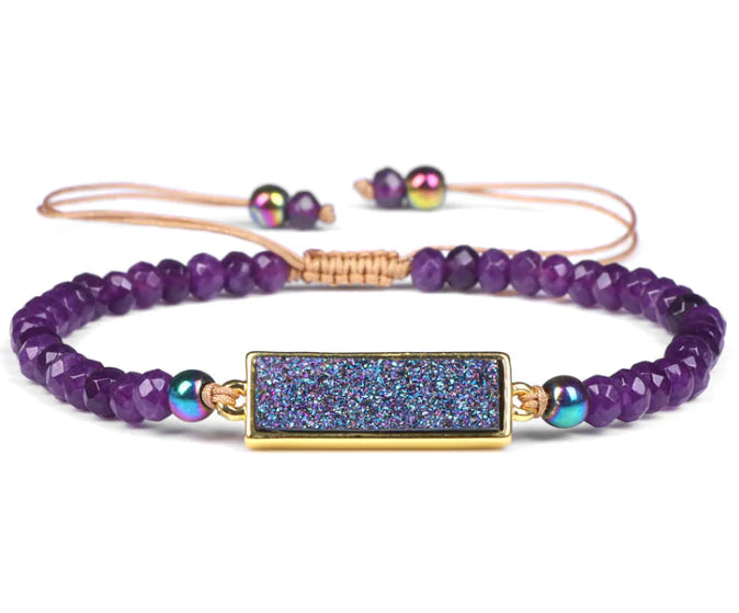 Natural Stone Wheel Bead Bracelet