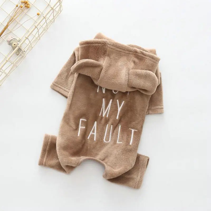 Embroidered Solid Color Dog Jumpsuit for Pets