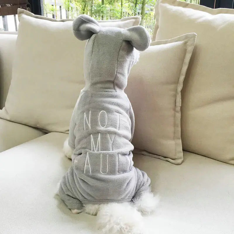 Embroidered Solid Color Dog Jumpsuit for Pets