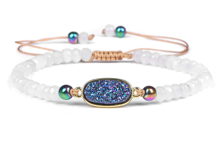 Natural Stone Wheel Bead Bracelet